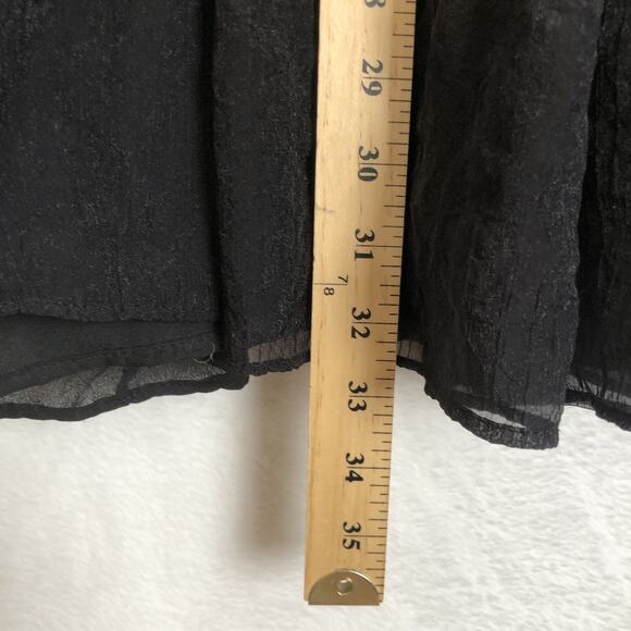 COLDWATER CREEK Midi Skirt Sz S‎ Black Sheer Layered Paisley Whimsigoth Vamp EUC - Picture 9 of 9